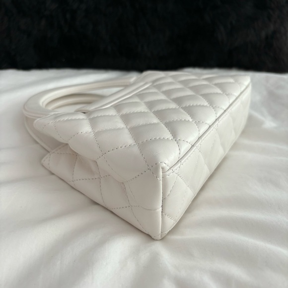 NWT π€ CHANEL 24P White Leather Small Nano Shopper Kelly Bag - Picture 10 of 16